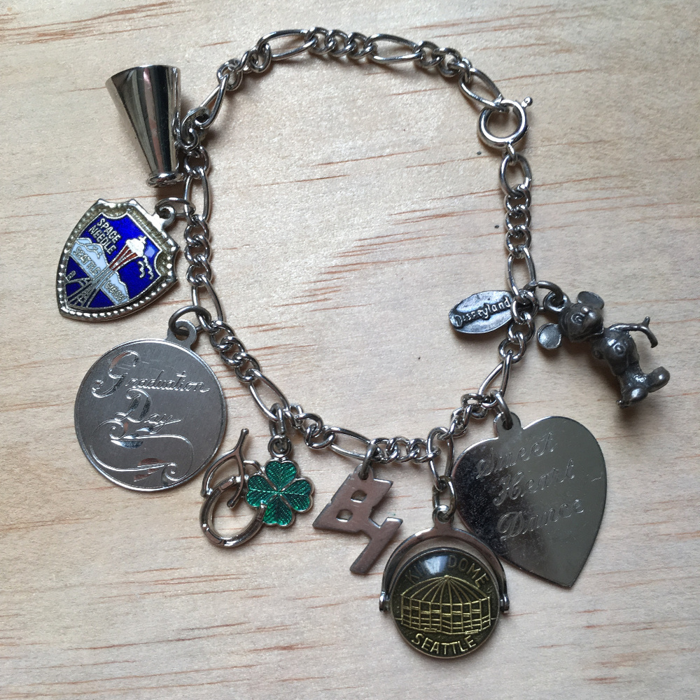 Mickey Mouse Seattle Luck Charm Bracelet Sterling Silver